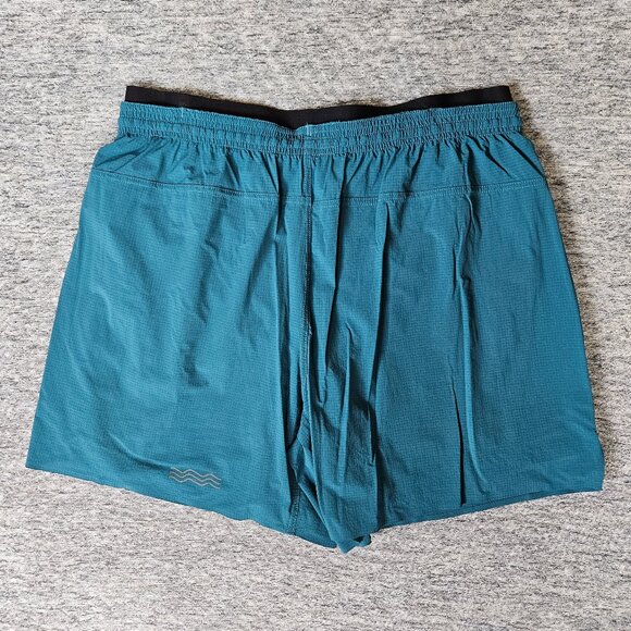 Janji AFO Vent Multi Short Mens Large Teal Blue 5" Trail Running Lined Shorts - Picture 2 of 11